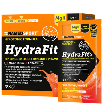 NAMEDSPORT HydraFit Hypotonic Drink – Blutorange · 10 x 20 g