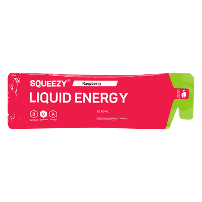 SQUEEZY Liquid Energy Gel Himbeer 60ml – Energy Gel Verpackung | FuelBox