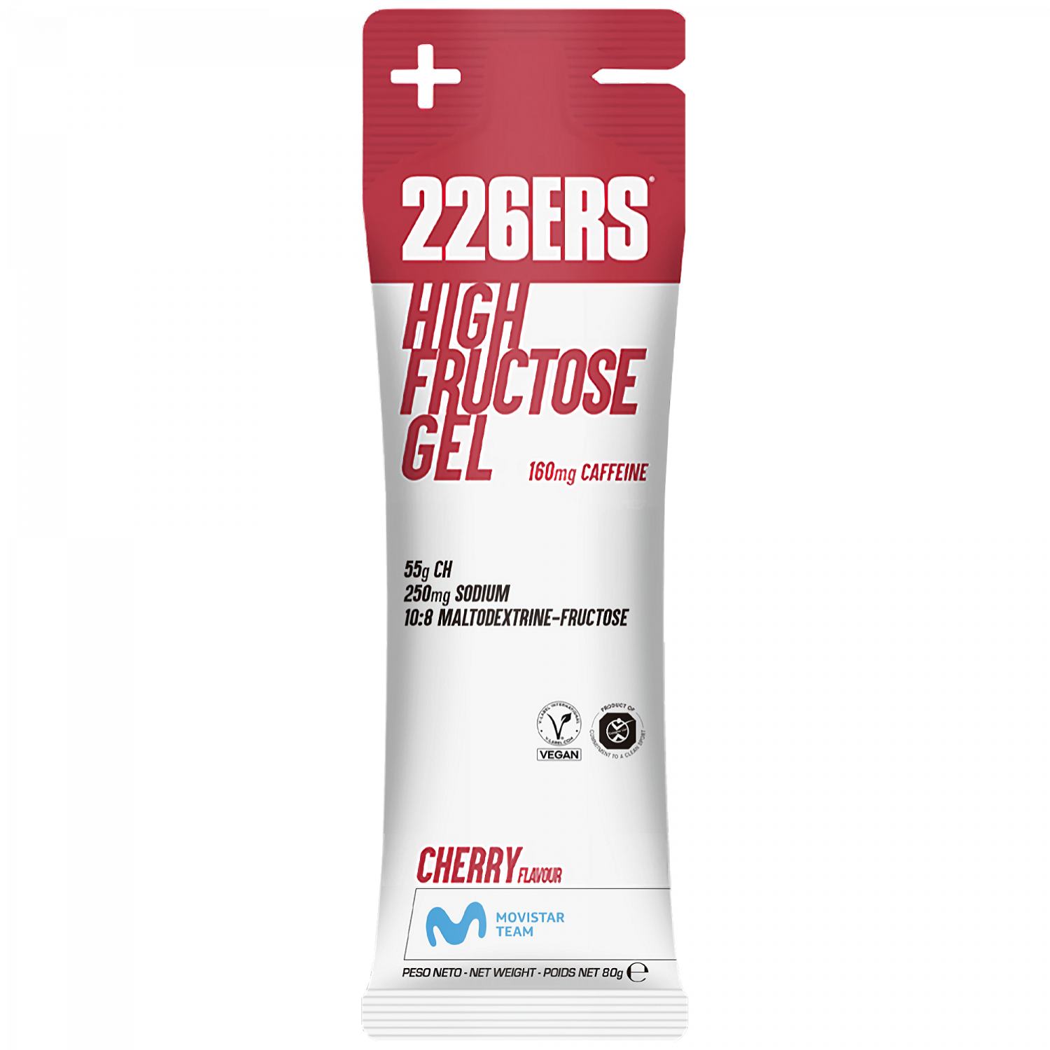226ERS High Fructose Gel Kirsche + Koffein 80g – Energy Gel Verpackung | FuelBox