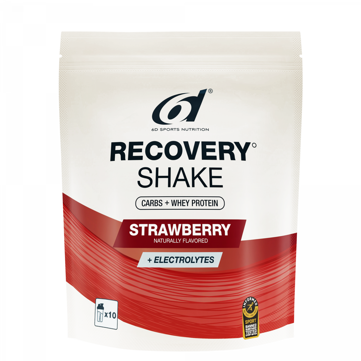 6D Recovery Shake – Erdbeere · 850 g