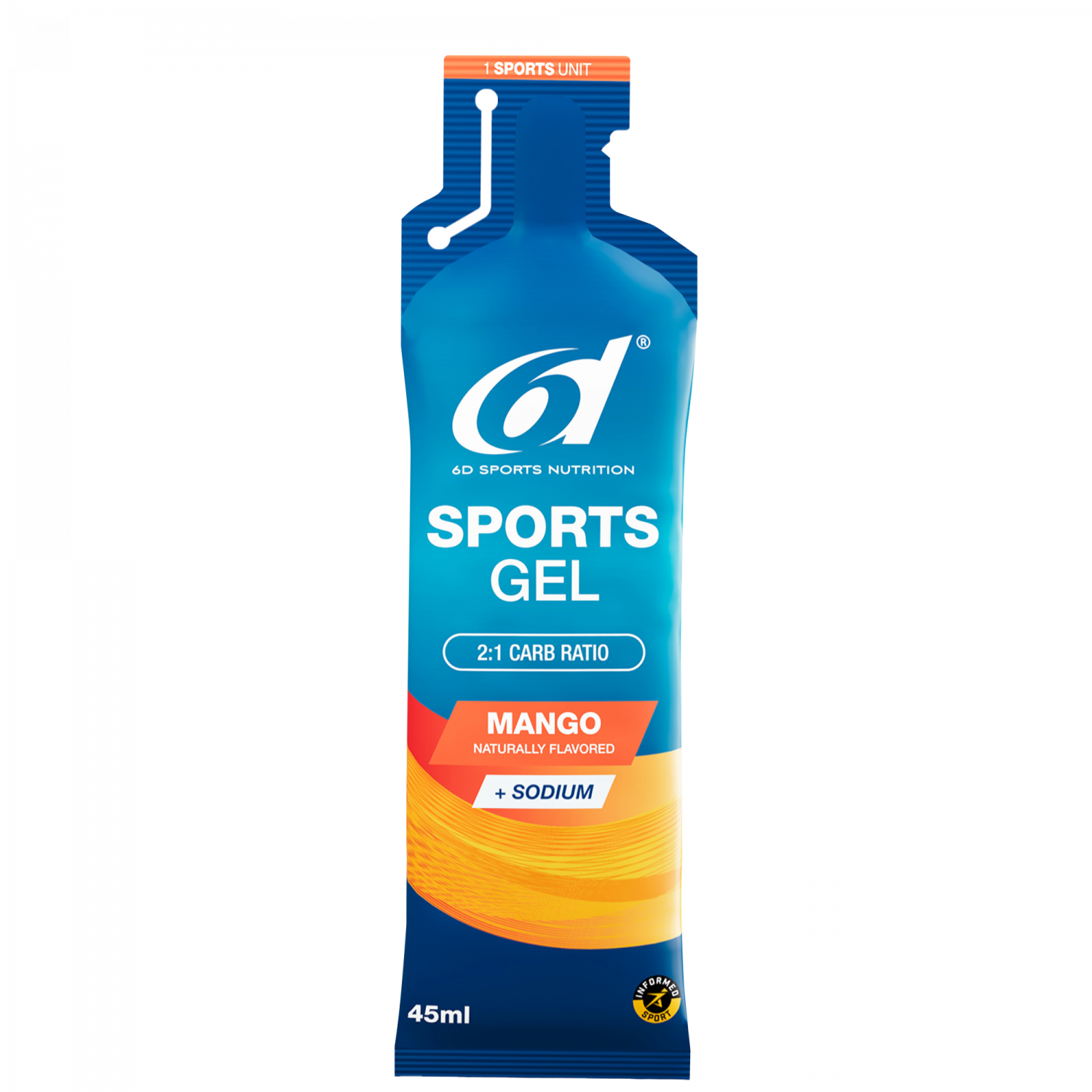 6d Sports Gel Mango 45ml – Energy Gel Verpackung | FuelBox