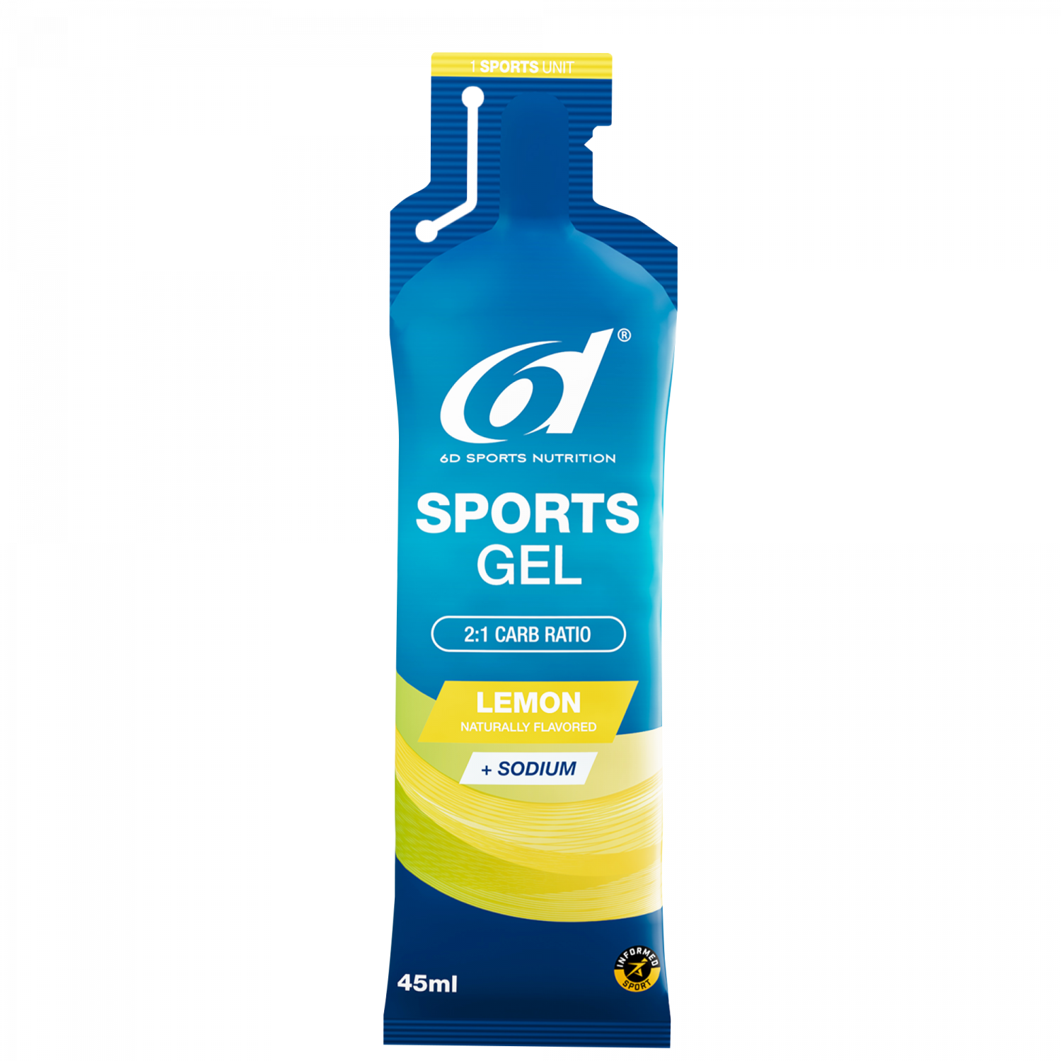 6d Sports Gel Zitrone 45ml – Energy Gel Verpackung | FuelBox