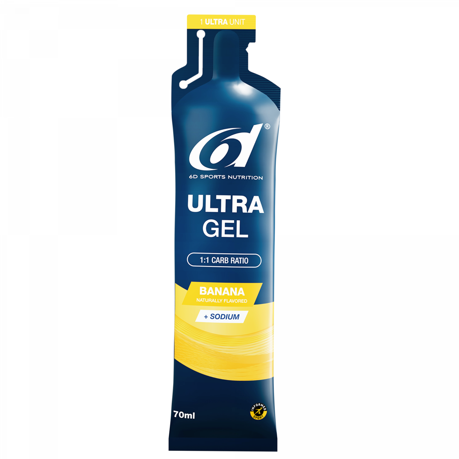 6d Ultra Gel Banane 70ml – Energy Gel Verpackung | FuelBox