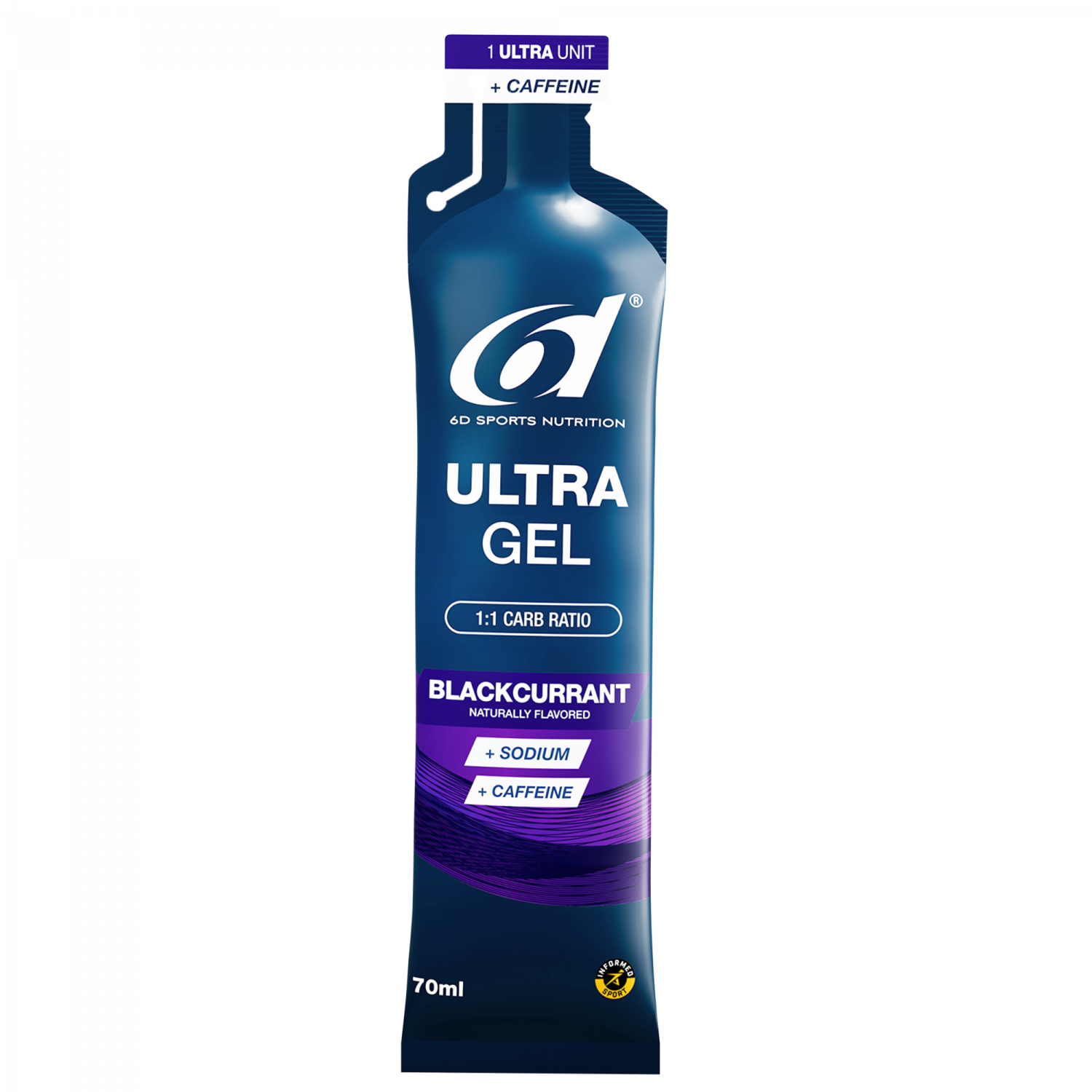 6d Ultra Gel Schwarze Johannisbeere + Koffein 70ml – Energy Gel Verpackung | FuelBox