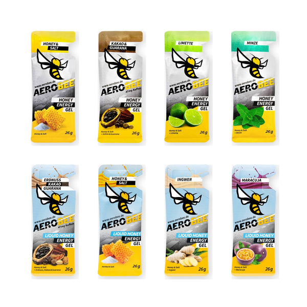 Aerobee Honey Discovery Box von FuelBox mit 8 Aerobee Energy Gels