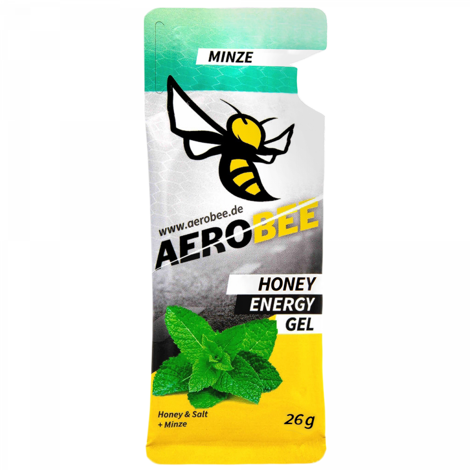 AEROBEE Honey Energy Gel Pfefferminz 26g – Energy Gel Verpackung | FuelBox