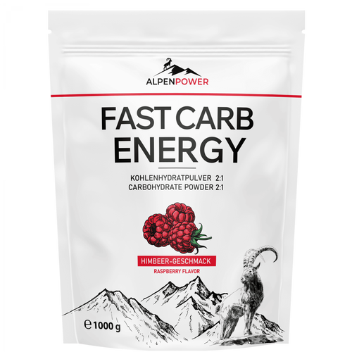 AlpenPower Fast Carb Energy Drink – Himbeere · 1000 g