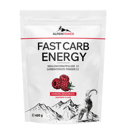 AlpenPower Fast Carb Energy Drink – Himbeere · 400 g