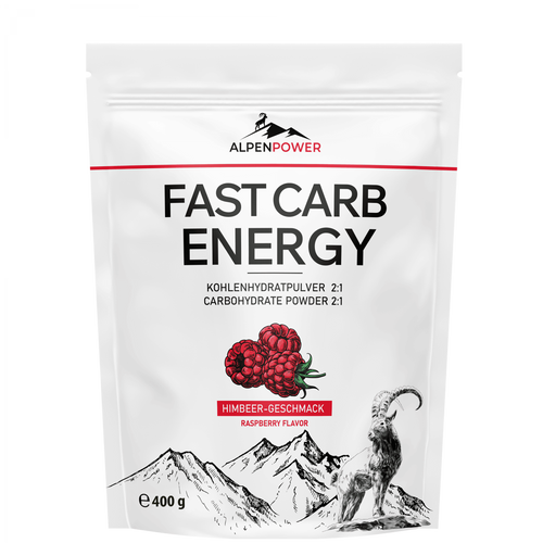 AlpenPower Fast Carb Energy Drink – Himbeere · 400 g