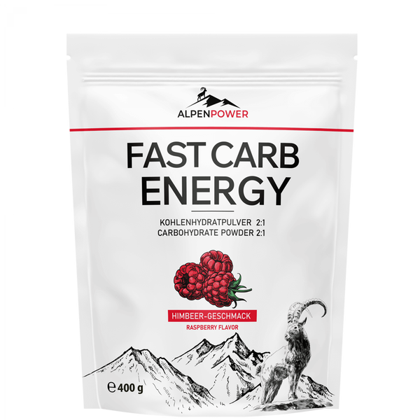 AlpenPower Fast Carb Energy Drink – Himbeere · 400 g