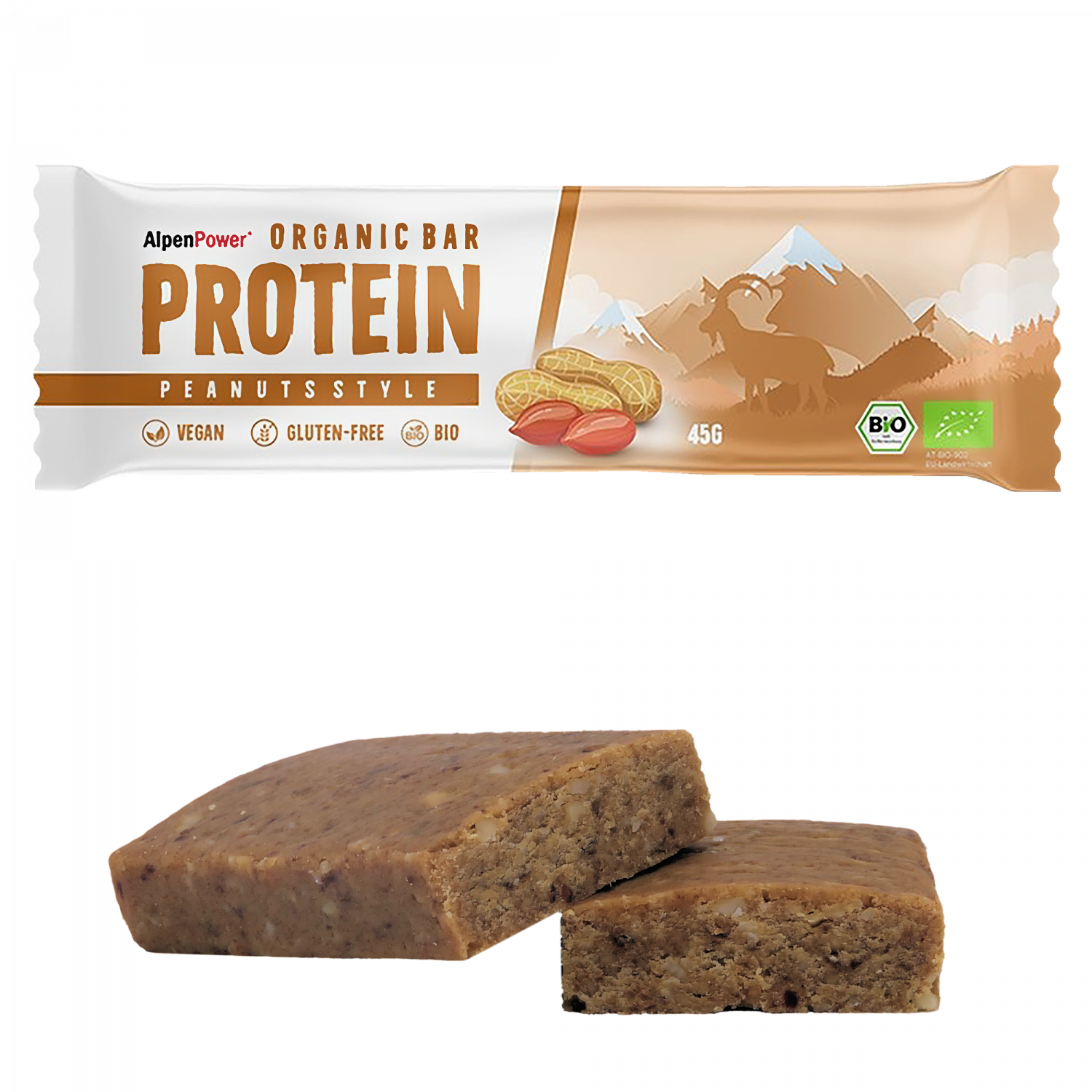 AlpenPower Organic Protein Bar – Erdnuss