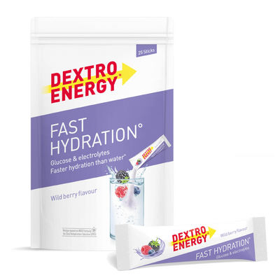 Dextro Energy Fast Hydration – Beeren-Mix · 25 × 14,5 g