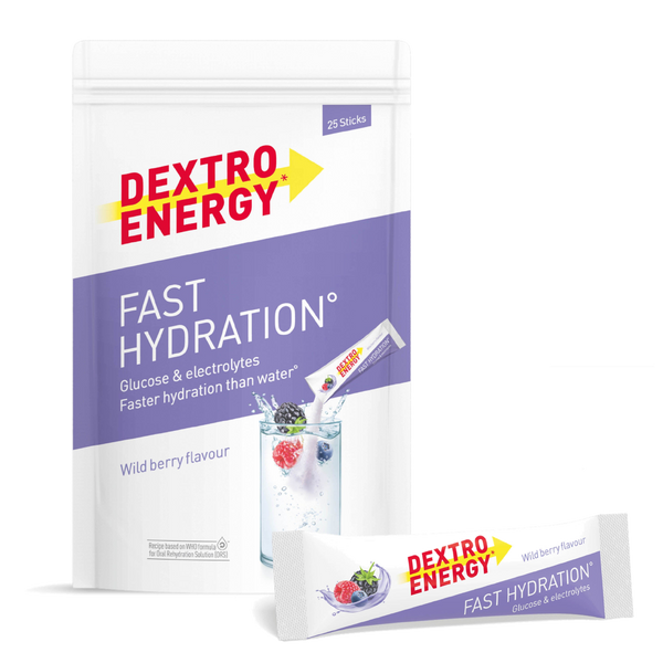 Dextro Energy Fast Hydration – Beeren-Mix · 25 × 14,5 g