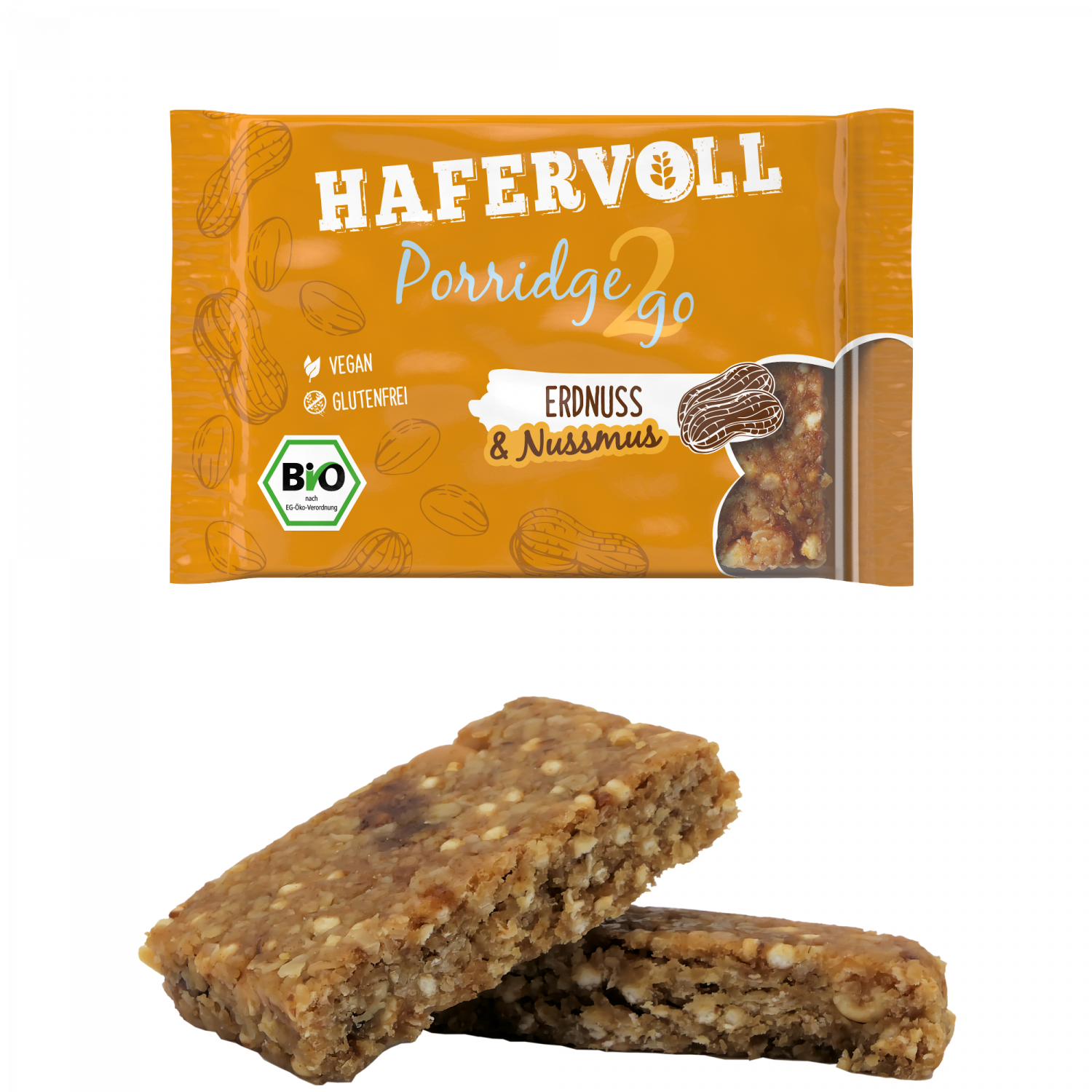HAFERVOLL Porridge2Go – Erdnuss-Nussmus