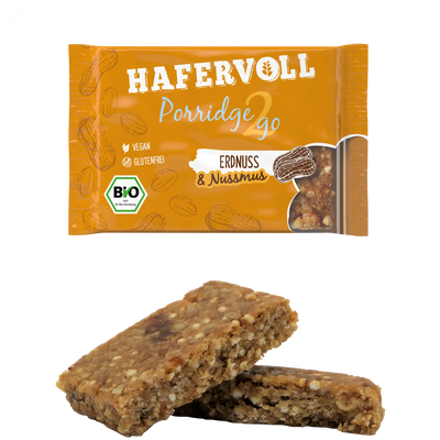 HAFERVOLL Porridge2Go – Erdnuss-Nussmus