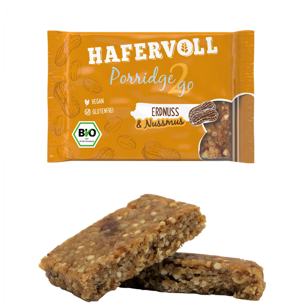 HAFERVOLL Porridge2Go – Erdnuss-Nussmus