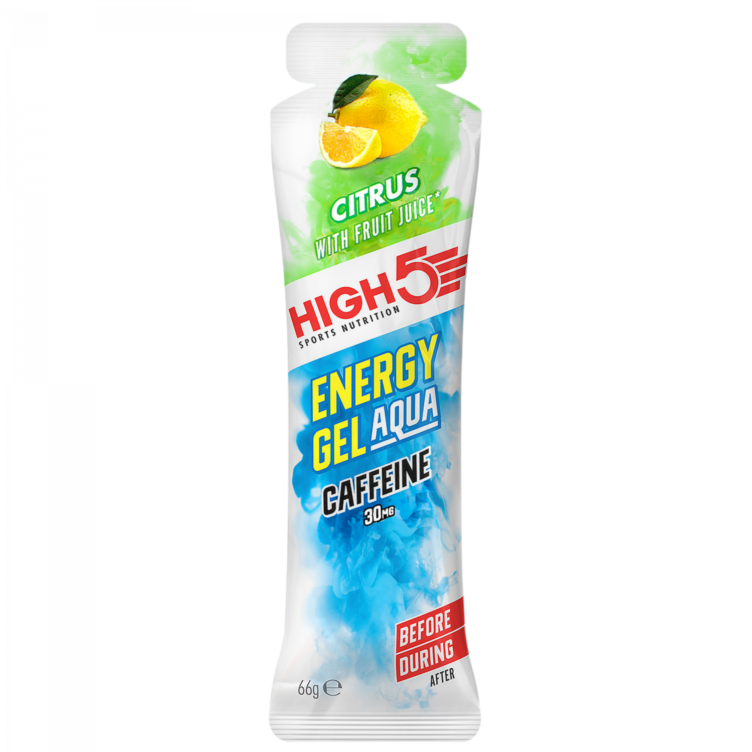 HIGH5 Energy Gel Aqua Zitrusfrucht + Koffein 66ml – Energy Gel Verpackung | FuelBox