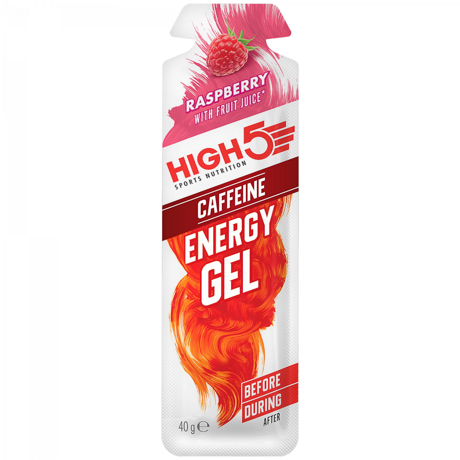 HIGH5 Energy Gel Himbeer + Koffein 40g – Energy Gel Verpackung | FuelBox