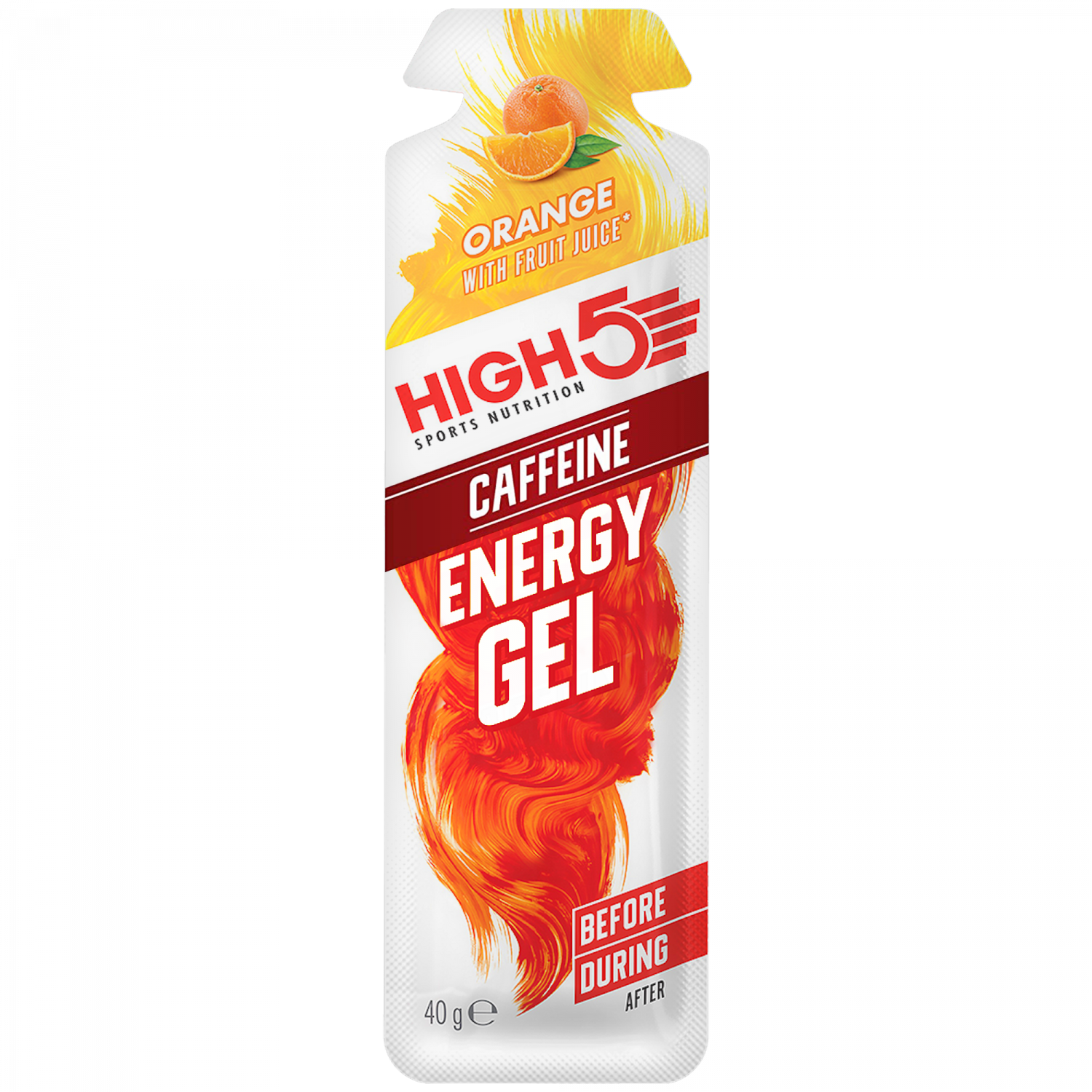 HIGH5 Energy Gel Orange + Koffein 40g – Energy Gel Verpackung | FuelBox
