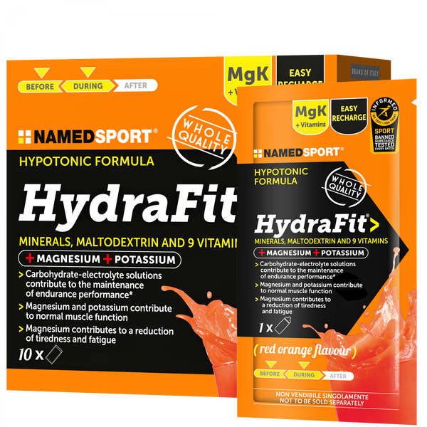 NAMEDSPORT HydraFit Hypotonic Drink – Blutorange · 10 x 20 g