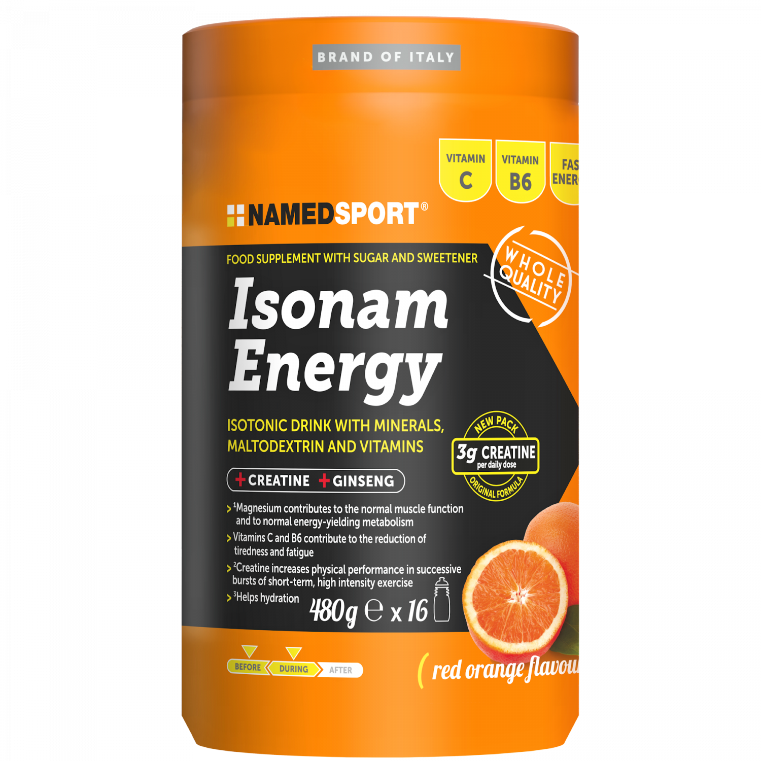 NAMEDSPORT Isonam Energy Drink – Blutorange · 480 g Dose