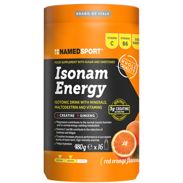 NAMEDSPORT Isonam Energy Drink – Blutorange · 480 g Dose