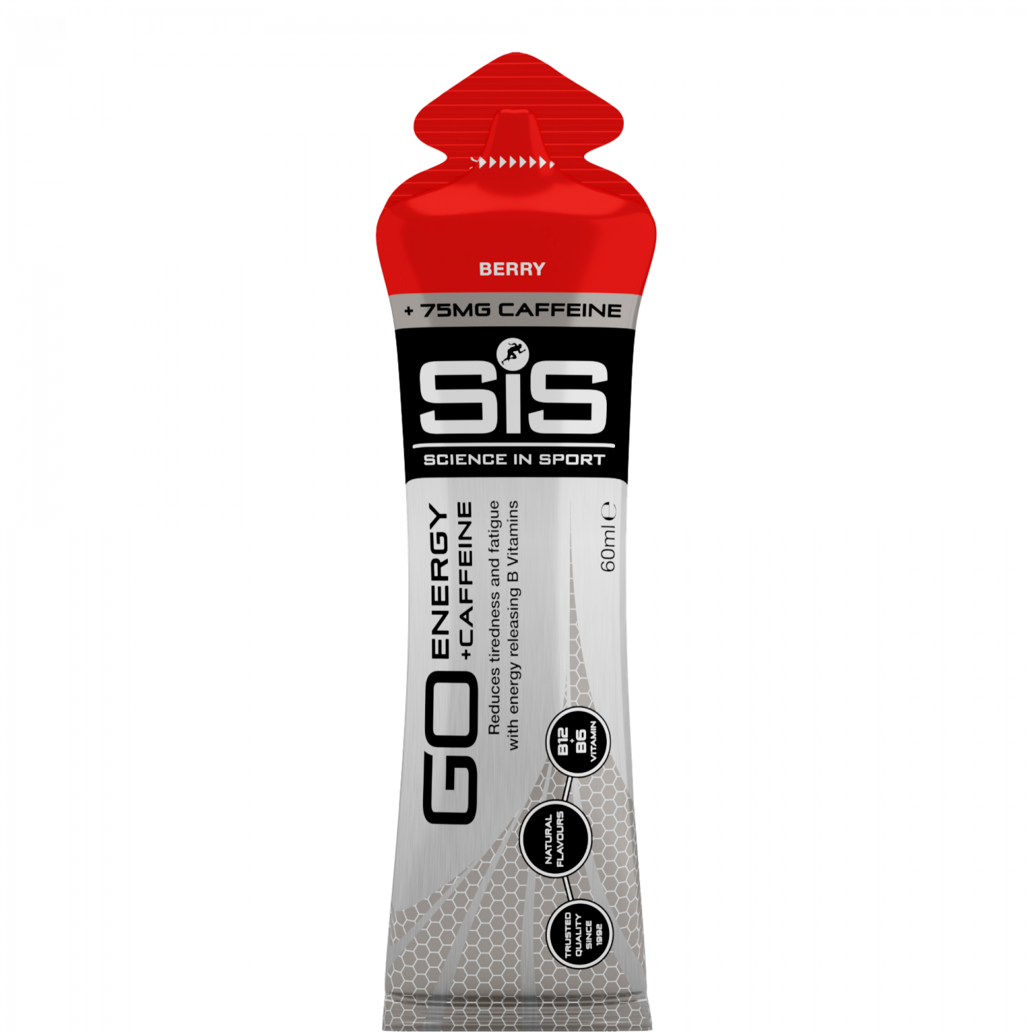 SiS GO Energy + Koffein Gel Beeren 60ml – Koffein Gel Verpackung | FuelBox
