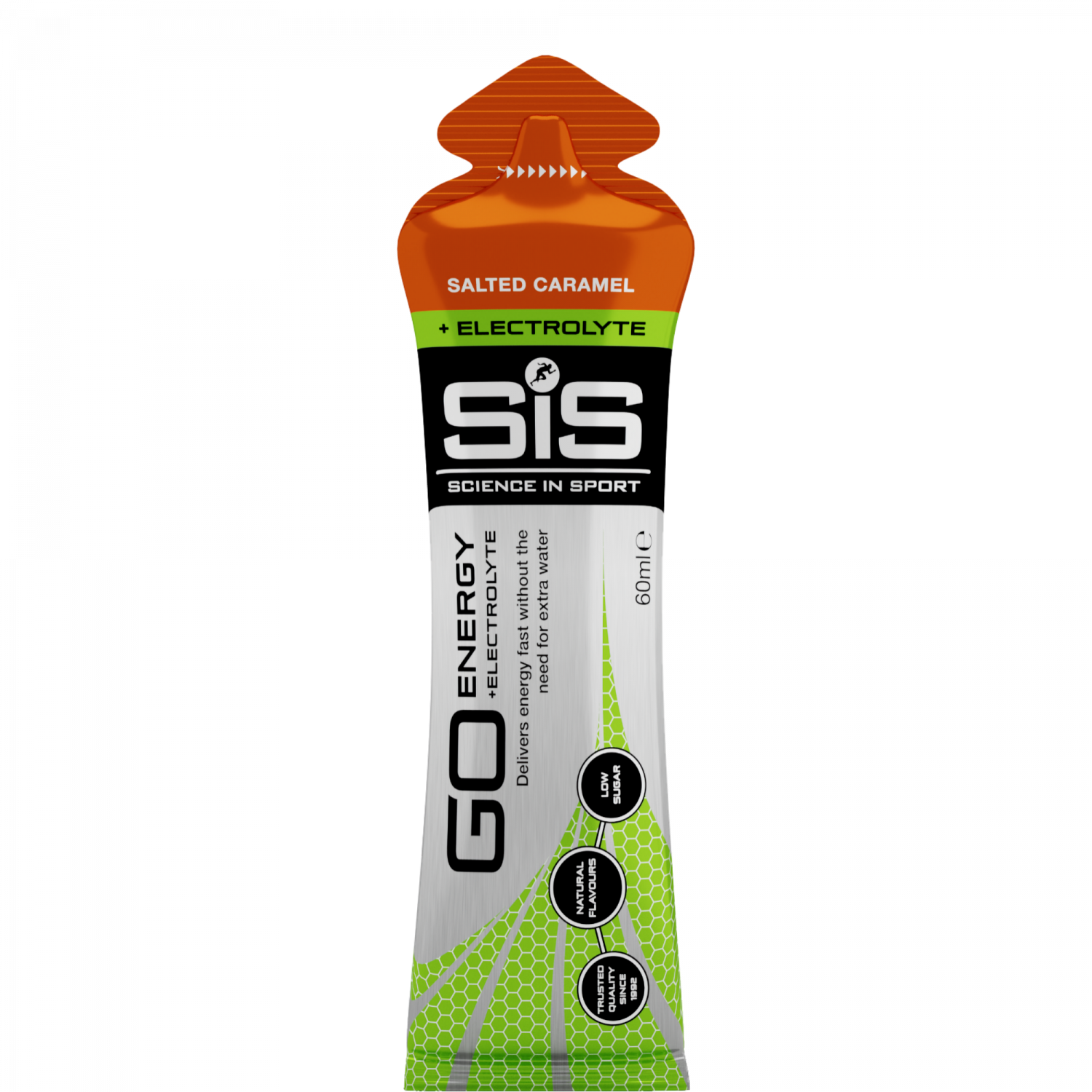 SiS GO Energy + Electrolyte Gel Salziges Karamell 60ml – Energy Gel Verpackung | FuelBox