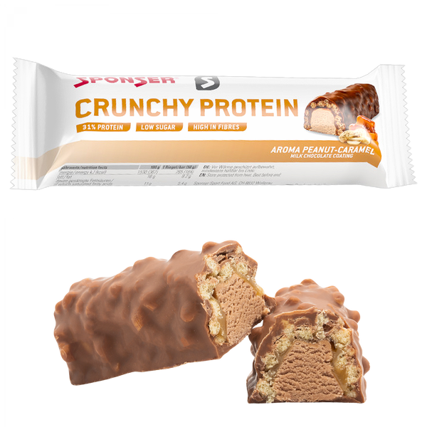 Sponser Crunchy Protein Bar Low Sugar – Erdnuss-Karamell