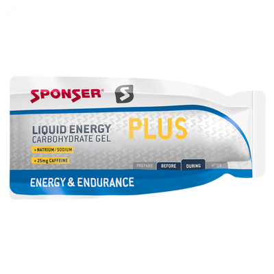 SPONSER Liquid Energy PLUS Gel Neutral + Koffein 35g – Energy Gel Verpackung | FuelBox
