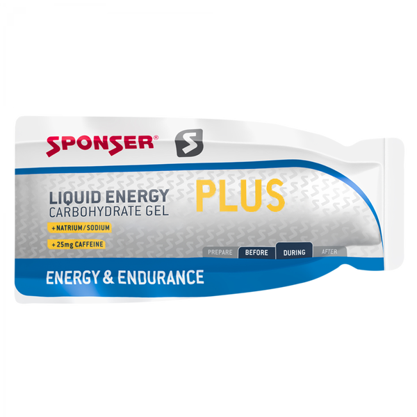 SPONSER Liquid Energy PLUS Gel Neutral + Koffein 35g – Energy Gel Verpackung | FuelBox