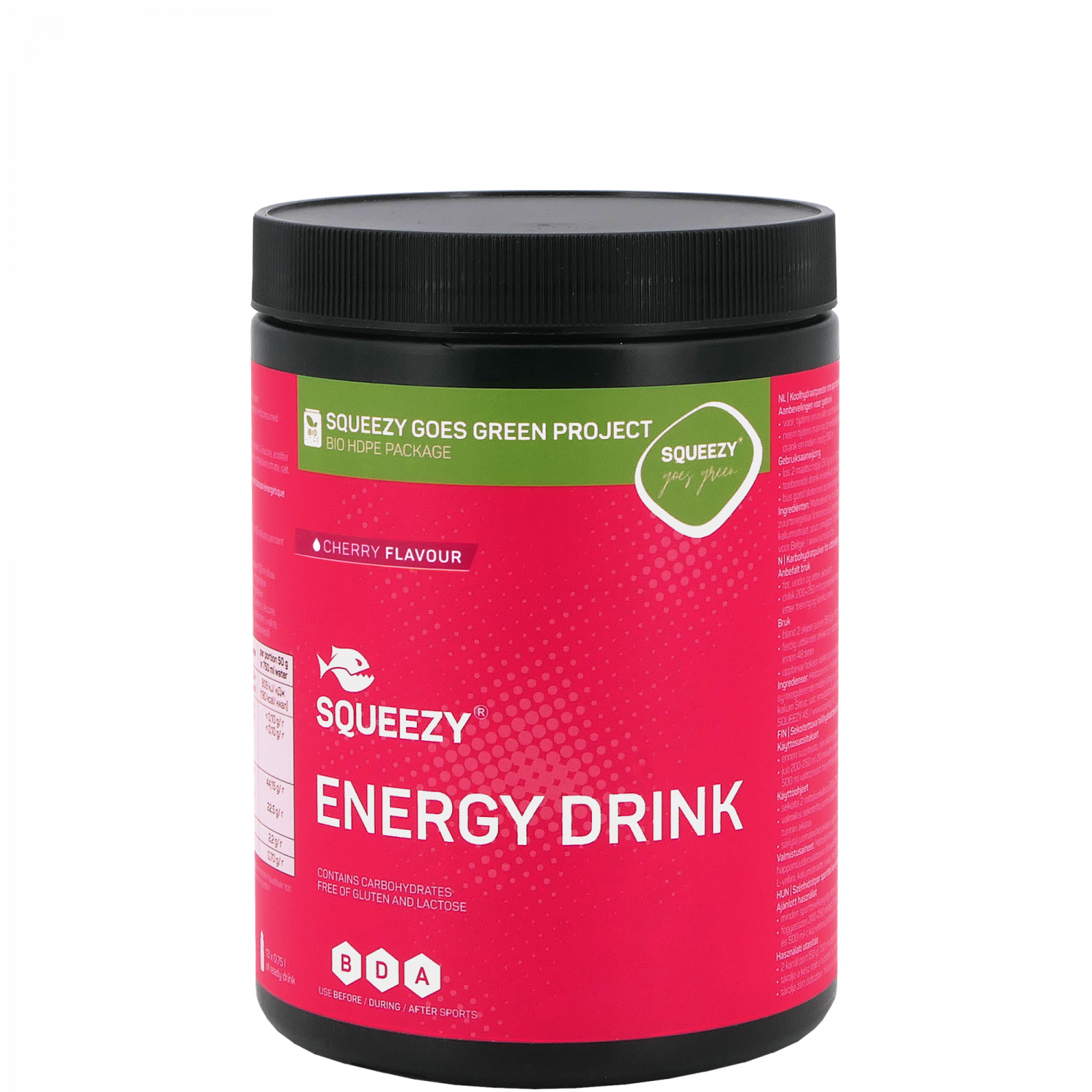 SQUEEZY Energy Drink – Kirsche · 650 g Dose